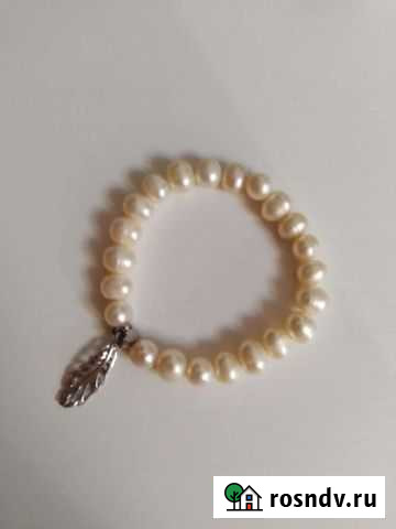 Браслет из нат жемчуга с серебряной подвеской Новосибирск - изображение 1
