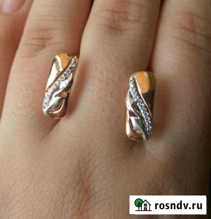 Серьги золочение 585 Новосибирск - изображение 1