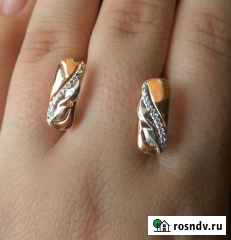 Серьги золочение 585 Новосибирск - изображение 1