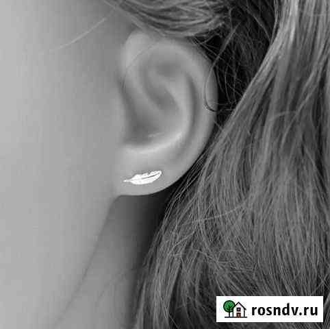 Серьги серебряные 925. Листики Ивантеевка