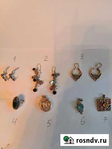 Серьги и кулоны серебро и бижутерия Мурино - изображение 1