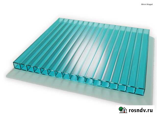 Сотовый поликарбонат бирюзовый 8мм Woggel 6х2.1м Федоровское - изображение 1