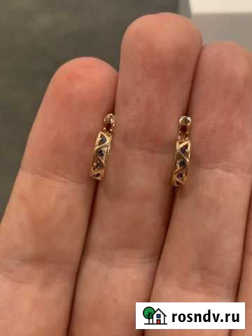 Серьги золотые с фианитами Тула - изображение 1