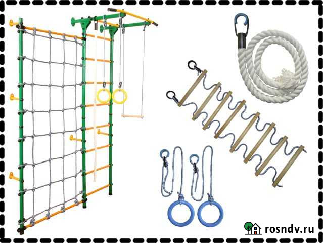 Шведская стенка Пристенный Эконом зеленый + Сетка Воронеж - изображение 1