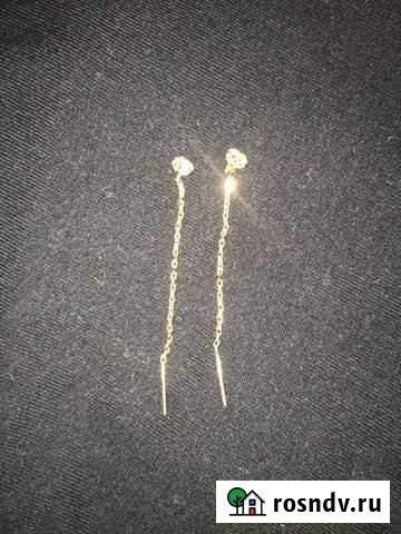 Золотые серьги с фианитами Энгельс - изображение 1