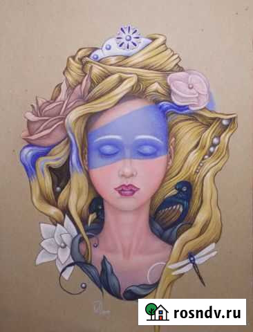 Сон. Картина пастелью. Цветы,птицы,фэнтези Славгород - изображение 1