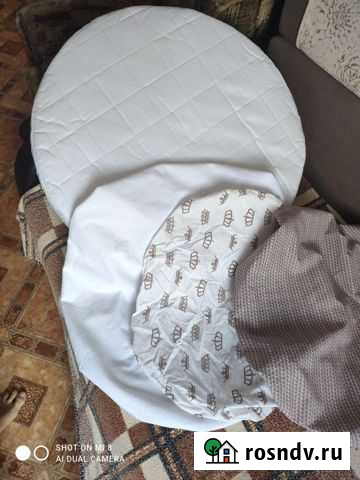 Детский матрас на круглую кроватку+ 3 простыни Севастополь - изображение 1