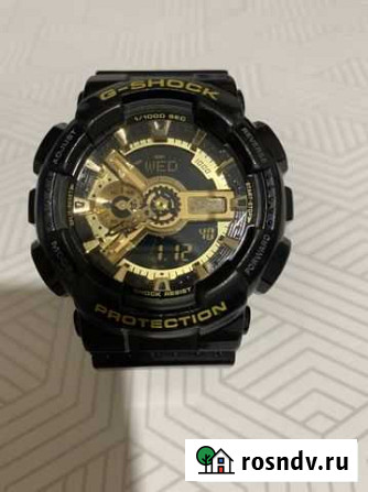 Часы casio g shock GA 110 GB черный глянец золото Архангельск - изображение 1