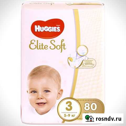 Подгузники Huggies Elite soft 3 (6-9 кг) 80 шт Чебоксары - изображение 1