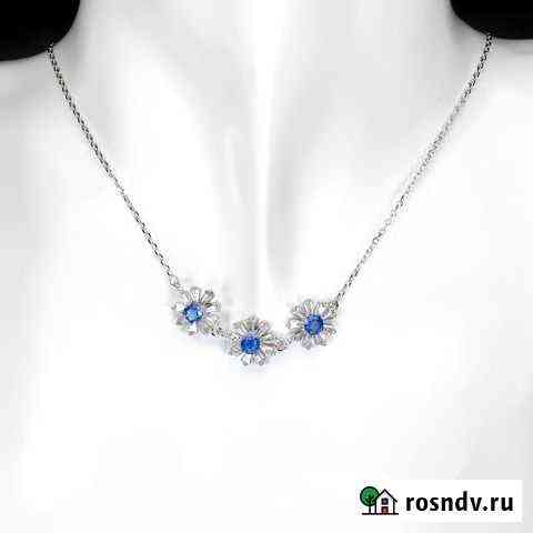Серебряное колье с кианитами Углич