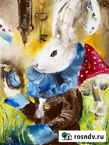 Картина маслом Белый кролик Белгород - изображение 1