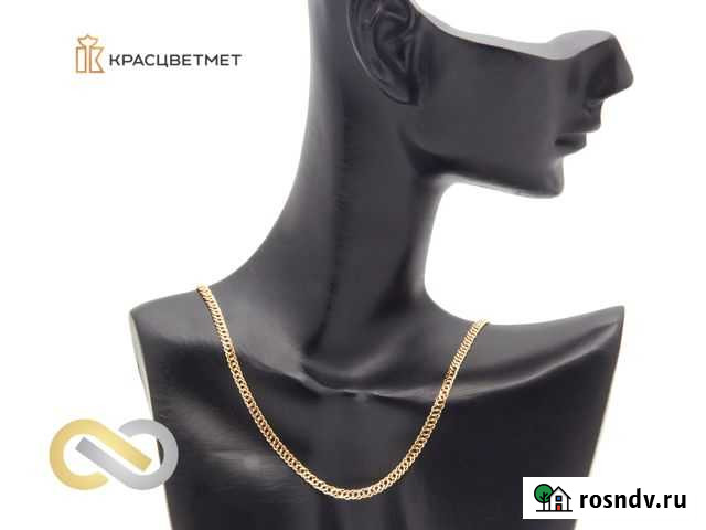 Золотая цепь Ромб двойной с алмазной гранью Красноярск - изображение 1