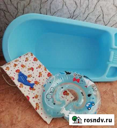 Набор для купания (ванночка, горка, круг для купан Омск - изображение 1