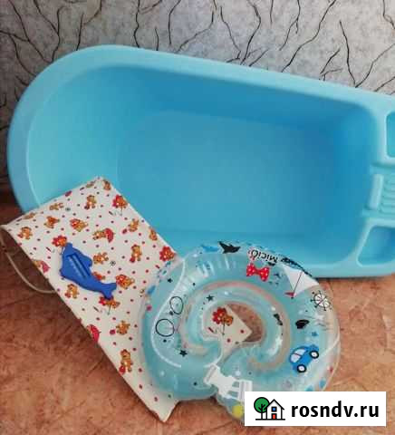 Набор для купания (ванночка, горка, круг для купан Омск - изображение 1