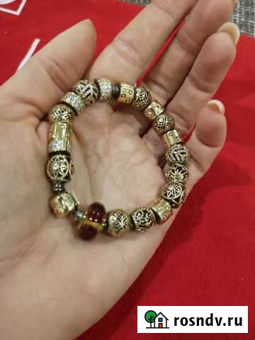 Обмен Браслет Пандора с золотыми шармами оригинал Волгоград - изображение 1