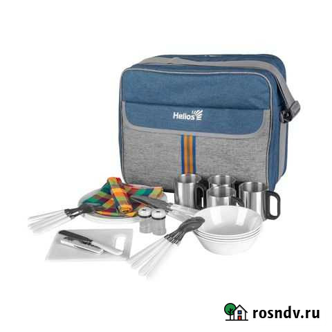 Набор для пикника на 4 персоны luxeсиний/серый HS Барнаул - изображение 1
