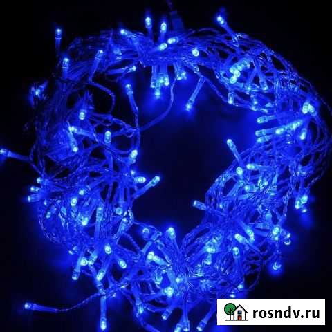 Светодиодная гирлянда синяя длина 22м Самара - изображение 1