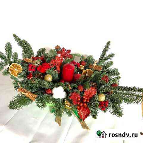 Декор из нобилиса со свечой Москва