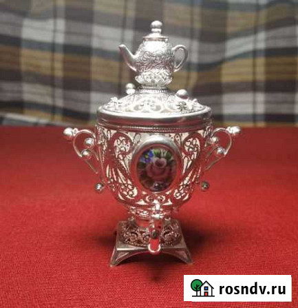 Самовар Серебро Фигурка Ёлочная игрушка Борисоглебский - изображение 1