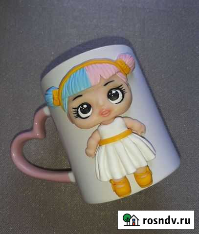 Кружка с декором из полимерной глины Милашка Иркутск - изображение 1