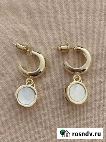 Серьги с нат. перламутром и брошь в винтажном стил Краснодар - изображение 1