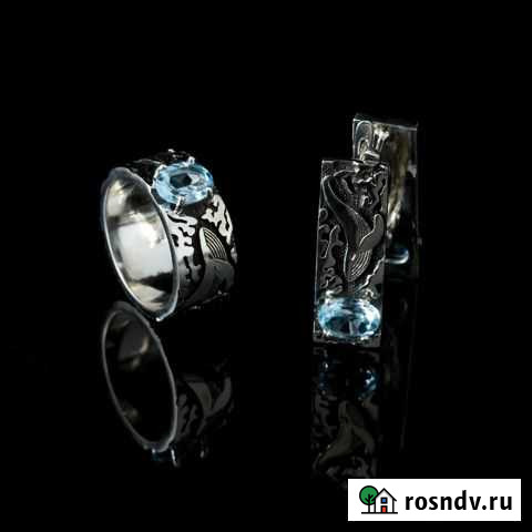 Набор украшений Киты. Кольцо и серьги с топазами Томск - изображение 1