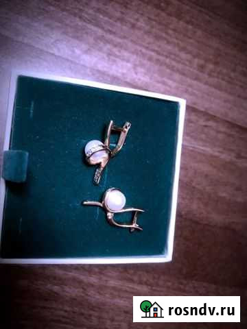 Золотые серьги с бриллиантами Мурманск - изображение 1