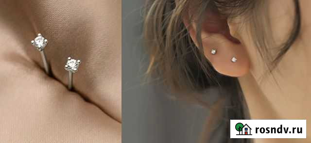 Серьги, гвоздики с камнем (бижутерия) Саранск - изображение 1