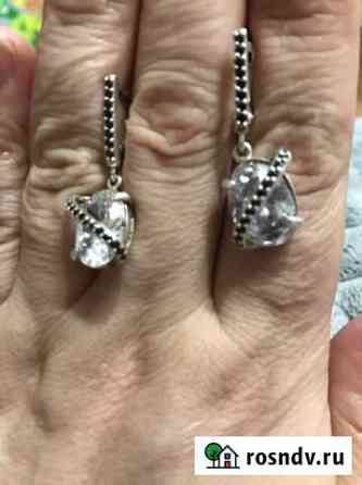 Серьги серебро 925 радированные Красноярск