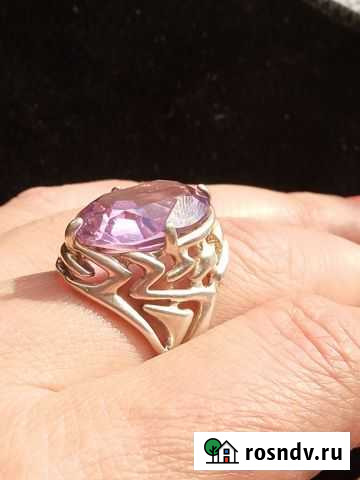 Серебряный перстень с природным аметистом Луга - изображение 1