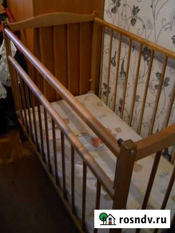 Детская кроватка массив береза с матрасом Ижевск - изображение 1