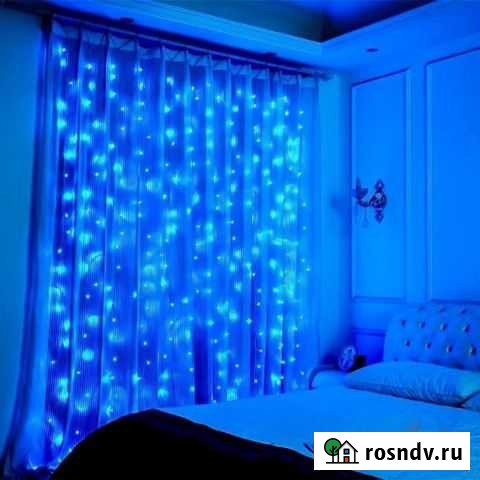 Занавес светодиодная синяя 1.8м х1.8м Самара - изображение 1