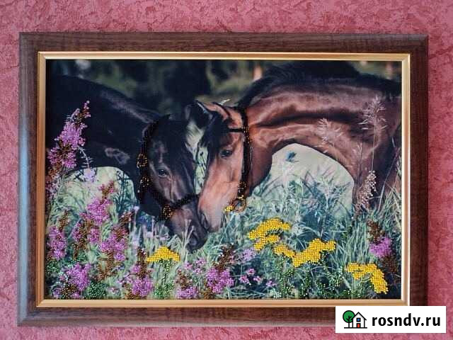 Пара лошадей, вышивка бисером Йошкар-Ола - изображение 1