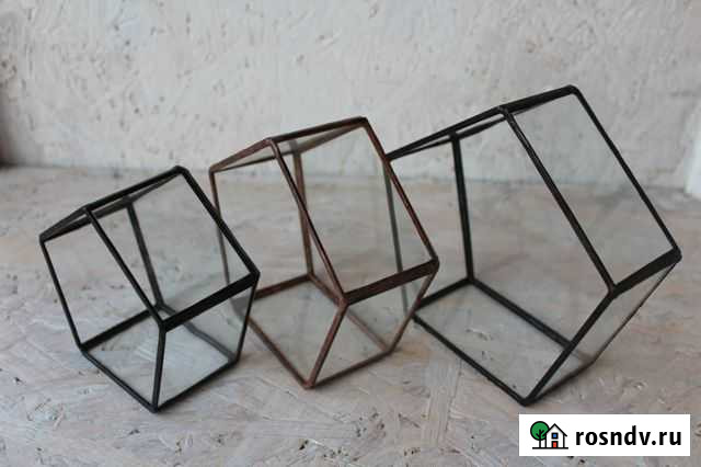 Флорариумы пятигранники. Подсвечники из стекла Омск - изображение 1