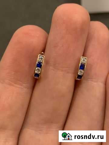 Серьги золотые с фианитами Тула - изображение 1