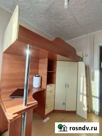 Детская кровать чердак со столом и шкафом Отрадное - изображение 1