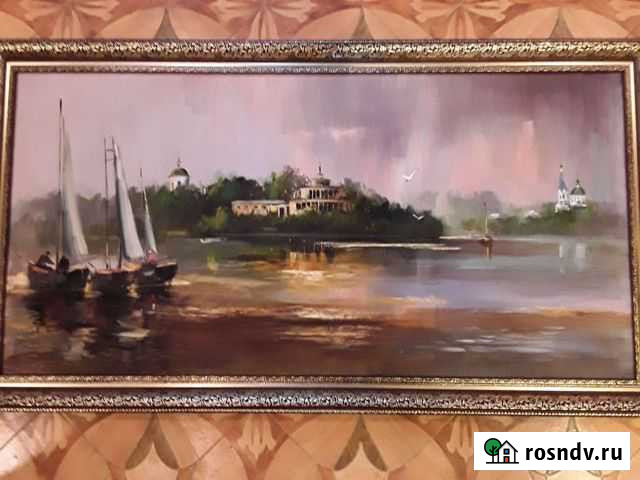 Картина (Речной вокзал ) 100 на 50 холст,масло Тверь - изображение 1