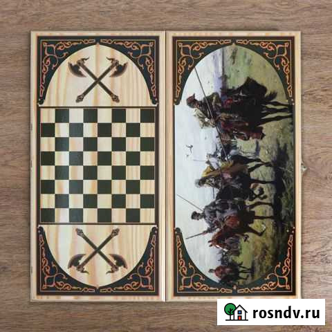 Нарды Казаки, деревянная доска 40х40 см, с полем Ульяновск - изображение 1