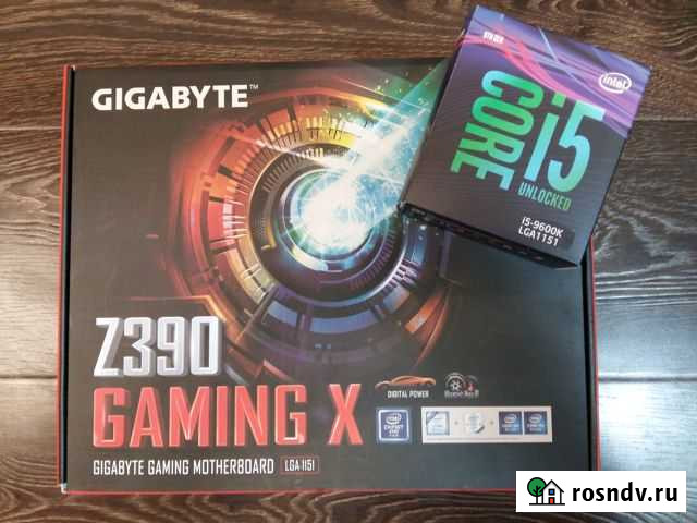 Процессор i5 9600k + gigabyte z390 gaming x Будённовск - изображение 1