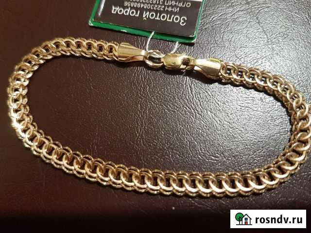 Золотой браслет новый полновесный. Арт814 Барнаул - изображение 1