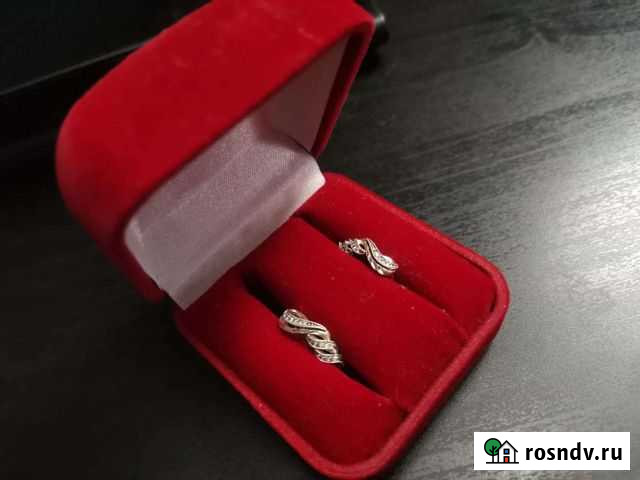 Серьги, серебро с позолотой, фианиты Алейск - изображение 1