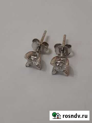 Золотые серьги пусеты с бриллиантами 0.42 карата Таганрог - изображение 1