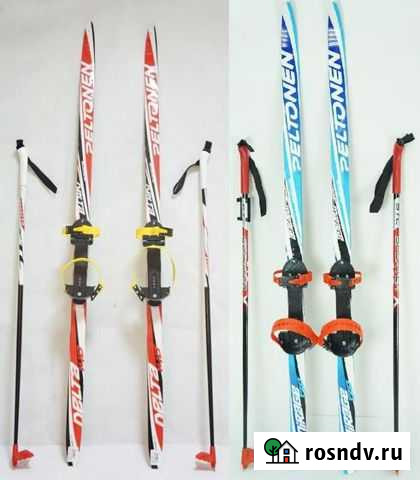 Лыжи пластиковые с креплением и палками. Комплекты Тула - изображение 1