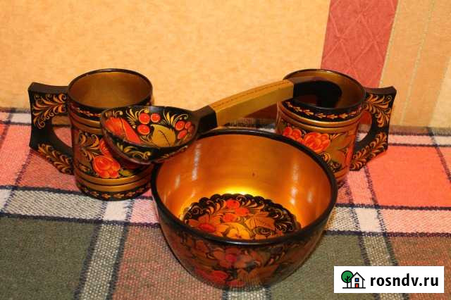 Набор посуды из хохломы родом из 80-х Железногорск - изображение 1