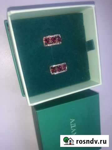 Золотые серьги с бриллиантами и рубинами Новомосковск - изображение 1