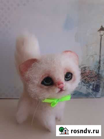 Беленькая кошечка- ручная работа Барнаул - изображение 1