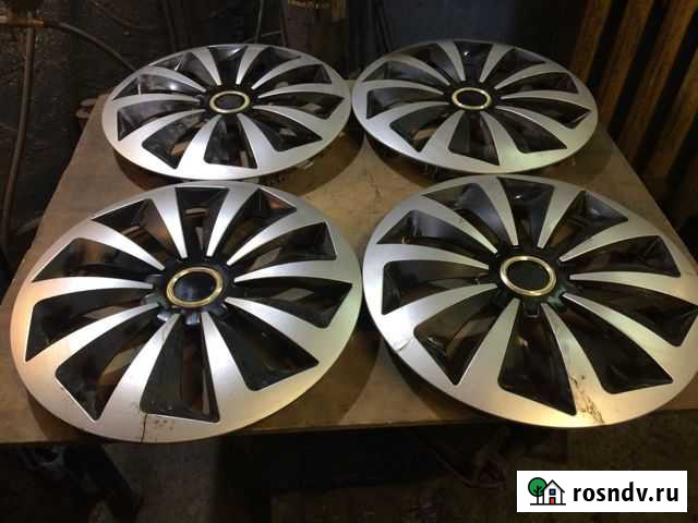 Колпаки б/у на колеса R15 черный/хром Челябинск - изображение 1