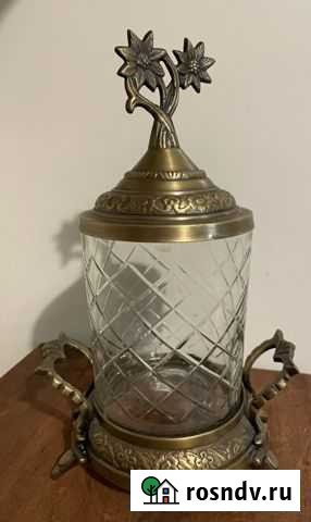 Конфетница из стекла и бронзы Кострома - изображение 1