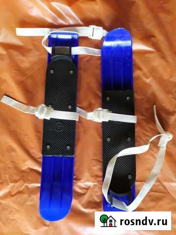 Мини-лыжи с креплениями -цвет синий Южа - изображение 1