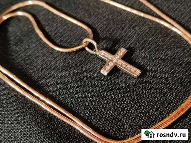 Крестик из белого золота с бриллиантами Заречный - изображение 1